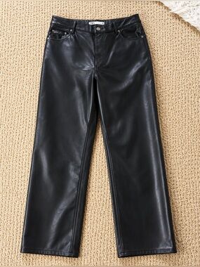 Zara Boot Cut Faux Leather Pants